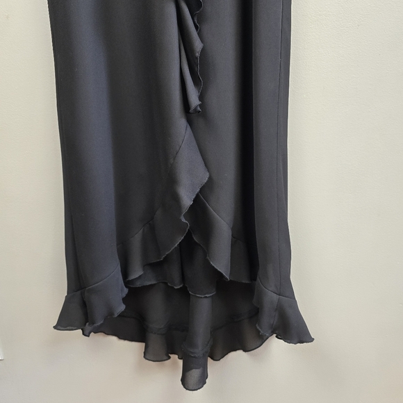 ALYN PAIGE Y2K 90's Ruffle Spaghetti Strap‎ Dress Black Women 13/14 Dark Romance - Picture 4 of 14